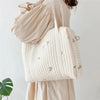Korea Style Newborn Baby Care Diaper Bag – Embroidery Quilted Mummy Shoulder Bag, Large Stroller Organizer Handbag - Kidzy Market