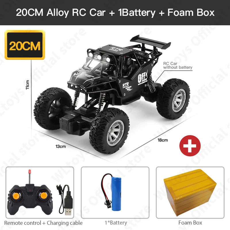 ZWN 1:16/1:20 RC Car with LED Light and 2WD Off-Road Climbing Remote Control