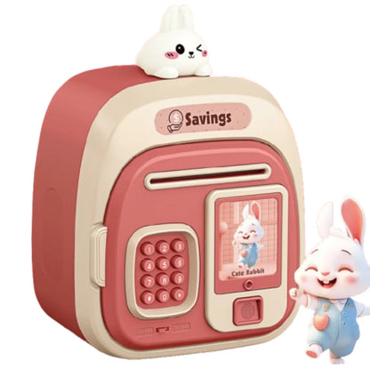 Password Lock Automatic Roll-Up Savings Bank Voice Reminder Fingerprint Protected Children's Money Storage Safe Box