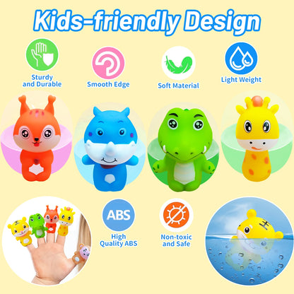 10PCS Soft Rubber Animal Finger Puppets, Role Play Storytelling Educational Toys for Kids