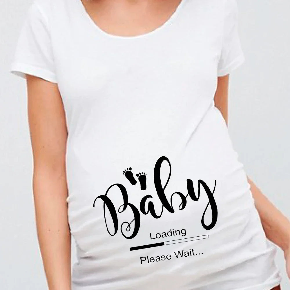 Women Pregnancy T-shirt It's A Girl Baby Print Pregnant Maternity T-shirts Funny Pregnant Women Summer Tees Tops