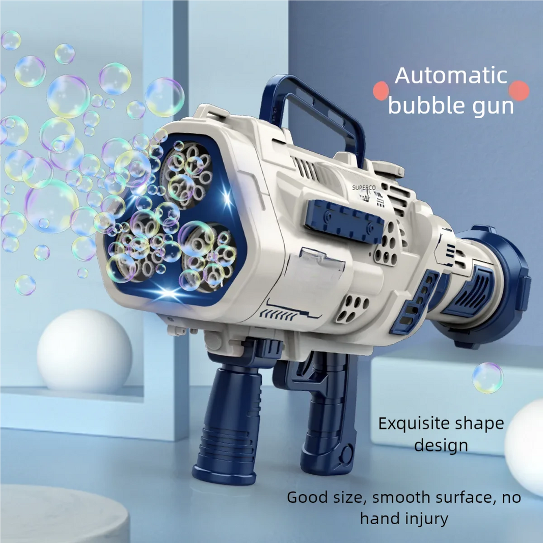Large Automatic 88-Hole Dinosaur Gatling Bubble Gun - Rocket Bubble Machine Blower for Kids & Adults, Outdoor Toy