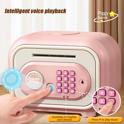 Electronic Piggy Bank for Kids – Mini ATM Cash Money Bank with Password Lock, Banknote Saving Box, Gift for Ages 3+