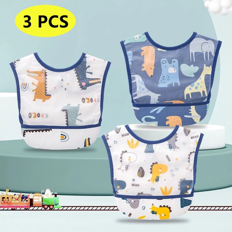 Waterproof Long-Sleeve Baby Smock – Art Apron & Feeding Bib with Pocket for Toddlers & Infants (Boys & Girls) - Kidzy Market