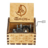 Retro Carved Wood Hand Crank Music Box Household Home Decor Halloween and Christmas Gift