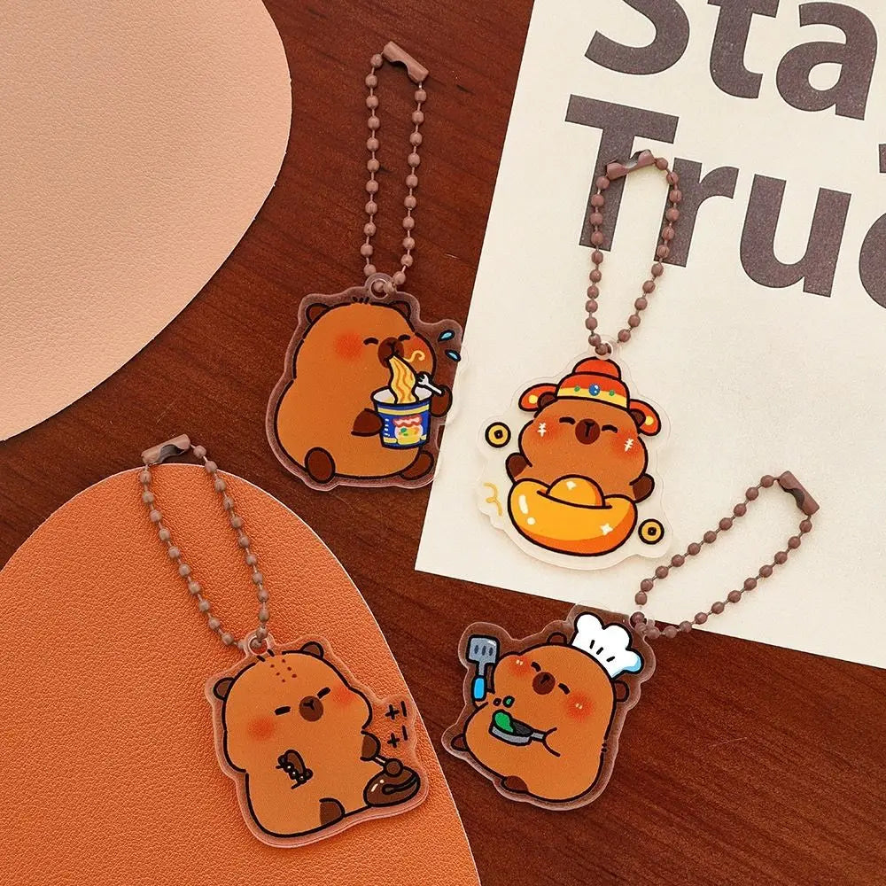 12cm Cute Capybara Plush Keychain, Cartoon Simulation Pendant for School Bags