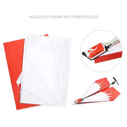 Hand Throwing Electric Model Airplane Motor Power Folding Paper Plane Educational DIY Toy