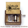 You Are My Sunshine Quote Print Wooden Music Box Birthday Party Favor Gift for Kids