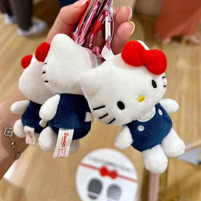 Kawaii Sanrio Hello Kitty Plush Keychain, Love Buckle Plush Doll Bag Pendant Ornament