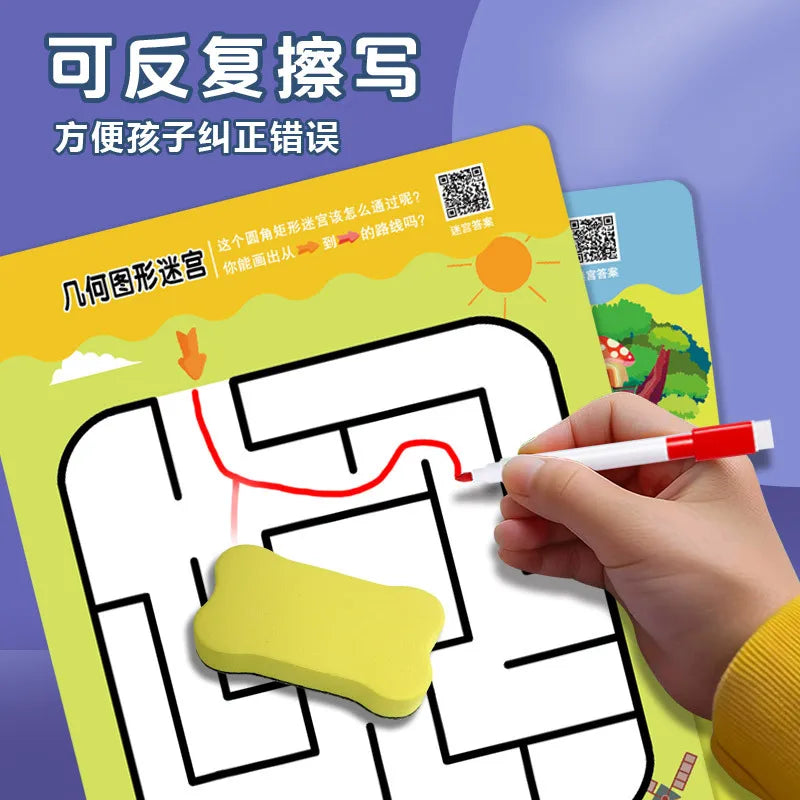 Maze Activity Book Puzzle Game for Students, Educational Thinking and Attention Development