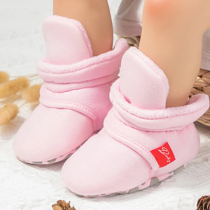 Winter Baby Boy Girl Socks Booties Fluff Soft Elastic Cord First Walkers Anti-slip Indoor Warm Newborn Baby Shoes Moccasin