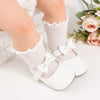 Princess Baby Girl First Walker Shoes – Soft-Soled Non-Slip Newborn to 18 Months, Leather Upper