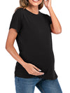 New Maternity Clothes for Women | Solid Color T-Shirt Tees | Summer Short Sleeve Pullover Casual Pregnant Tops | XL XXL