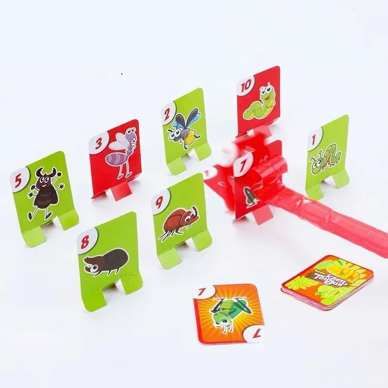 Frog Mask Wagging Tongue Lick Cards - Board Game for Children, Family Party Toy, Antistress Funny Desktop Puzzle Game