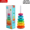 Toddler Rotating Rainbow Spinning Stacking Pyramid Tower Toy