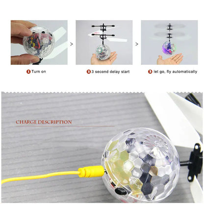 Gesture-Control Flying LED Hover Ball Toy — Infrared Induction Floating UFO for Kids