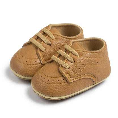 Meckior Four Seasons Baby Shoes PU Leather Newborn Boy Girl Anti-Slip Sneakers First Walkers Crib Shoes