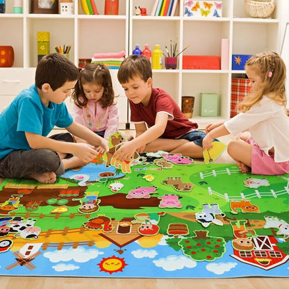 Farm Animals Felt Story Board Set – Storytelling and Early Learning Interactive Play Kit, Wall Hanging Puzzle Toy for Toddlers Gifts