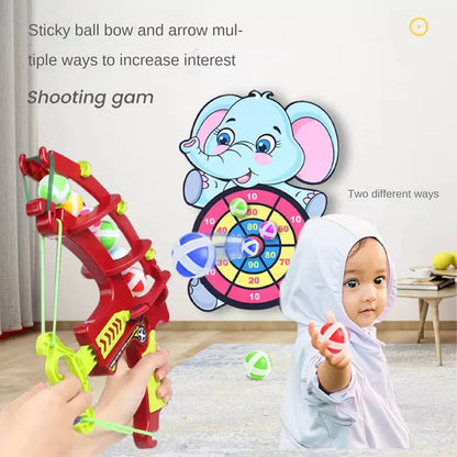 Montessori Sticky Ball Dartboard Slingshot Target – Kids Indoor & Outdoor Catapult Throwing Game