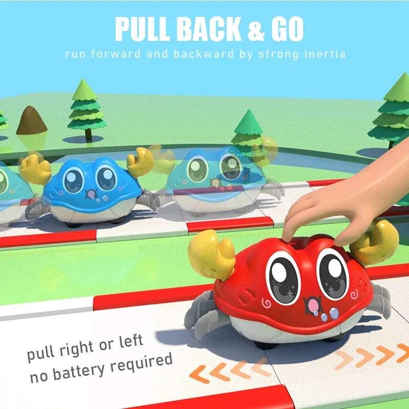 Inertial Crawling Crab Baby Sensory Toy, Cartoon Cute Toddler Interactive Montessori Walking Toy Gift for Ages 1 to 3 Years