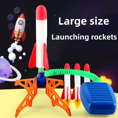 GSF Foam Rocket Launcher with Foldable Stand – Outdoor Jump & Launch Toy with Foam Rockets for Kids, Ages 3+