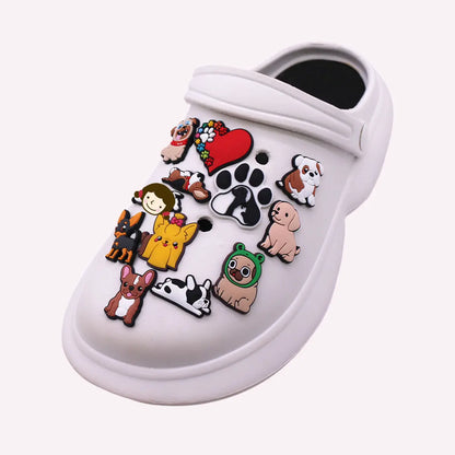 1-Pc Dog Shoe Charm PVC – Bulldog, Labrador, Beagle, Pug Shoe Buckle Accessory for Crocs, Bags & Wristbands