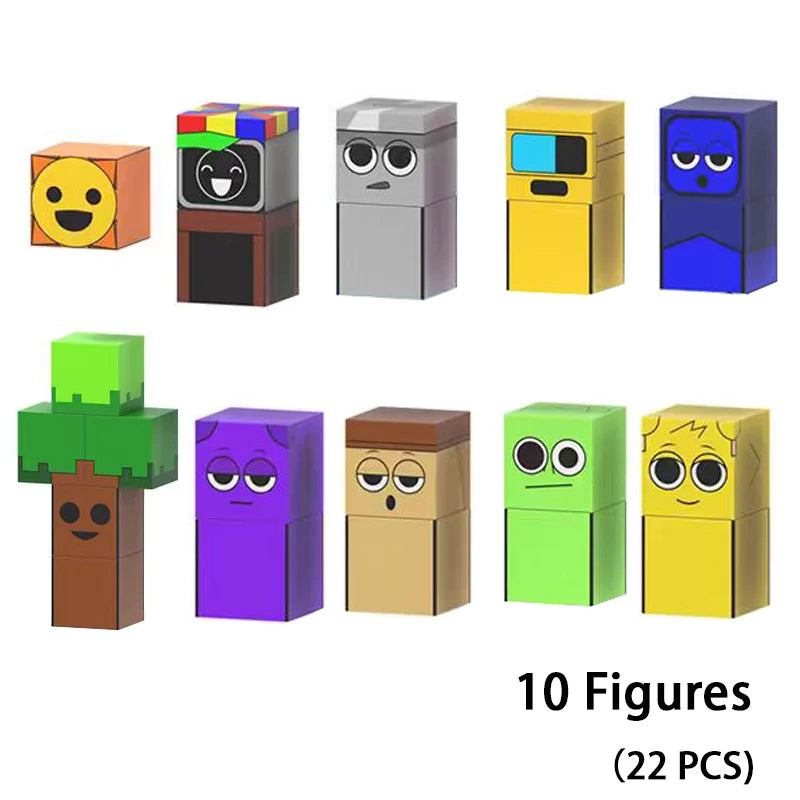 Sprunki Magnetic Building Block Cube Mine World Set for Kids 3+