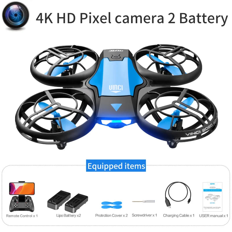 4DRC V8 Mini Drone – 6K HD Wide Angle Camera WiFi FPV RC Helicopter Toy