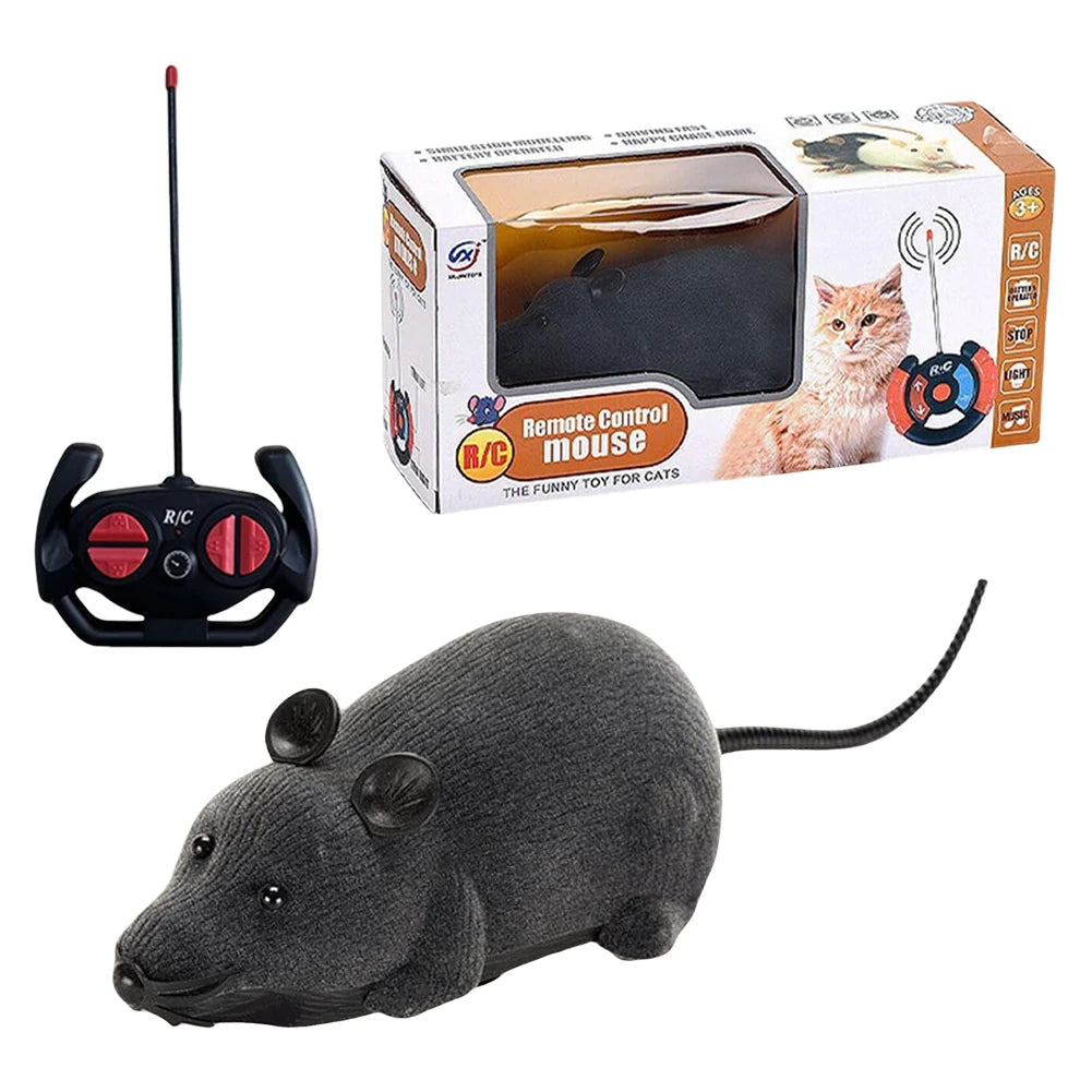 RC Robotic Mouse Cat Toy – Remote-Controlled Rat with 4 Modes, Battery Powered