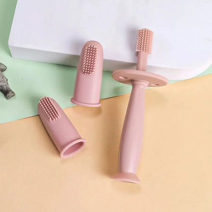 3PCS Baby Finger Toothbrush Set - Soft BPA-Free Oral Care for Infants and Toddlers