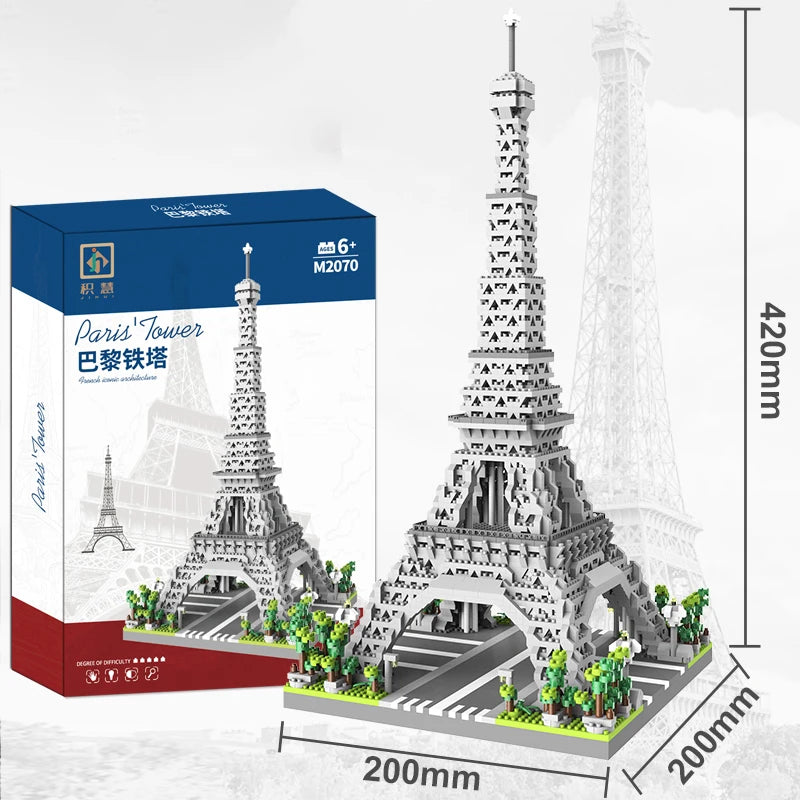 Paris Tower Street View Mini Diamond Building Blocks – Small Particle Assembly Decoration Toy