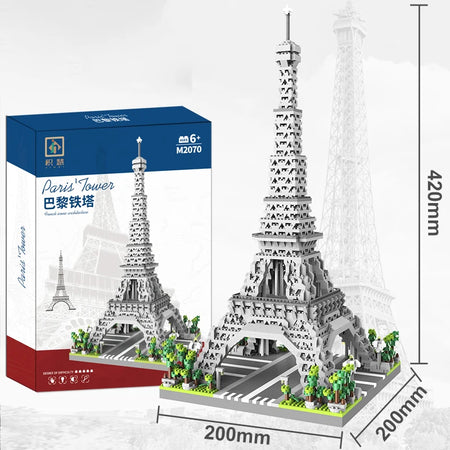 Paris Tower Street View Mini Diamond Building Blocks – Small Particle Assembly Decoration Toy