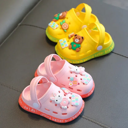 Kids’ Baby Girls’ Summer Sandals – Soft Sole, Breathable, Cartoon Indoor Shoes for Toddlers & Boys