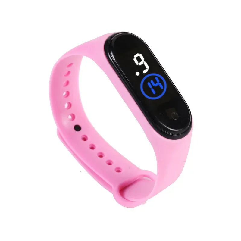 Fashion Kids Sports Waterproof LED Digital Watch Two-Tone Silicone Strap for Teen Boys and Girls