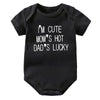 I'm Cute Mom's Hot Dad's Lucky Newborn Bodysuit Baby Girl Boy Clothes Short Sleeve Casual Jumpsuit Playsuit Rompers Outfits