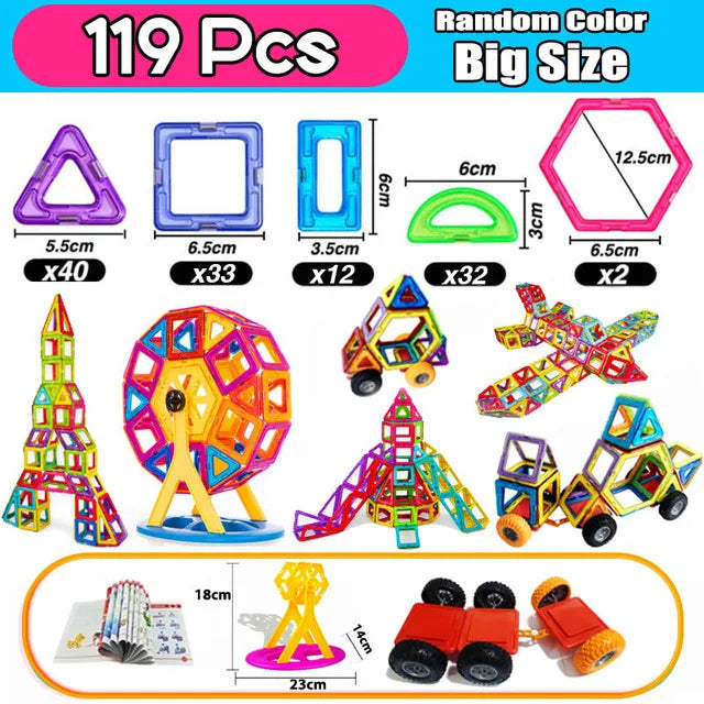 Big Size Magnetic Blocks Designer Construction Set for Kids