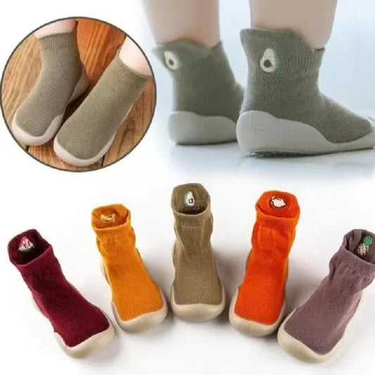 Children Anti-Slip Shoes Newborn Baby Toddler Girls Cotton Non-Slip Floor Socks Infant Boys Rubber Sole Cartoon Indoor Sneakers