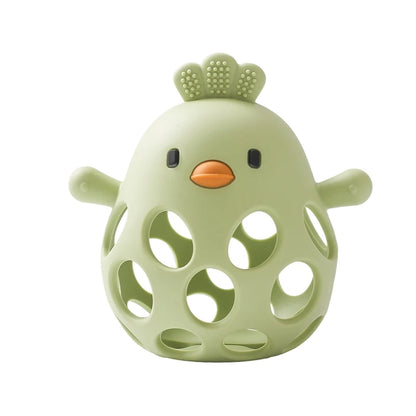 Baby Silicone Hollow Teether - BPA-Free, 0-12 Months, Cartoon Cute Chick Rattle, Infant Toys, Baby Accessories Gift