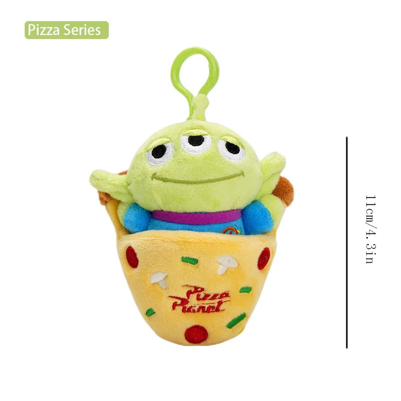 Disney Toy Story Alien Plush Pendant, Cute Kawaii Three-Eyed Backpack Keychain Toy