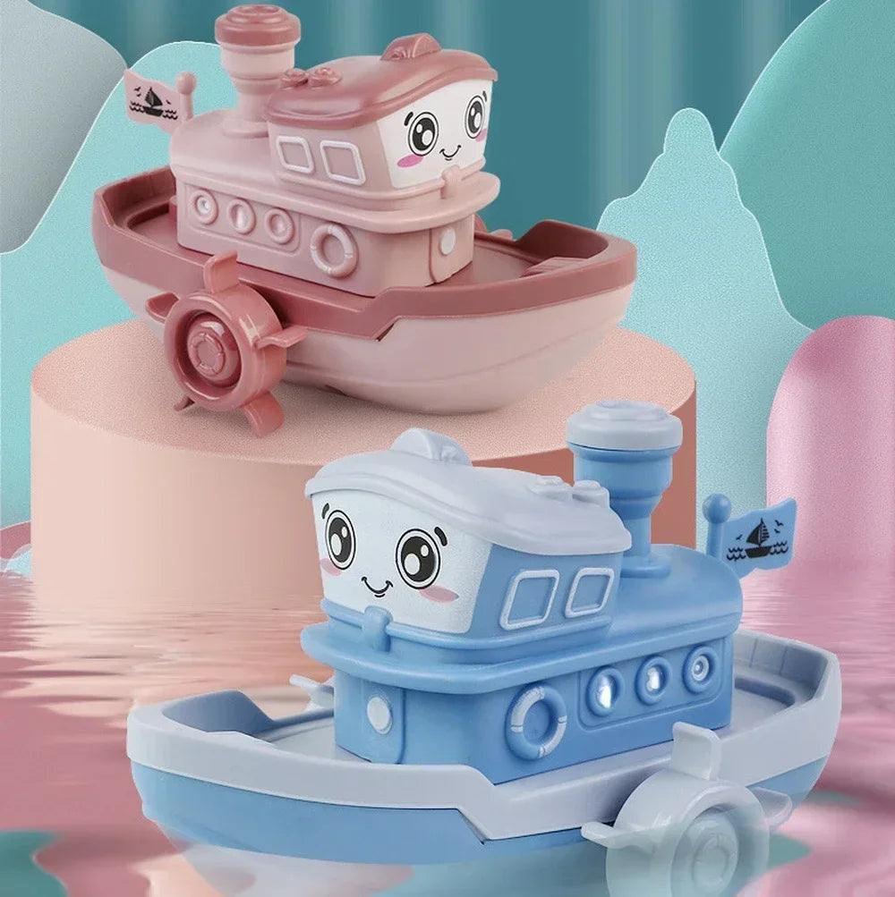 Baby Bath Clockwork Boat Toy – Cute Cartoon Wind-Up Ship for Kids
