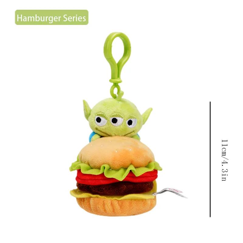 Disney Toy Story Alien Plush Pendant, Cute Kawaii Three-Eyed Backpack Keychain Toy