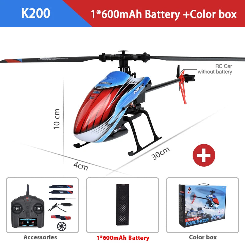 WLtoys XKS K127 RC Helicopter – 6-Axis Gyroscope 2.4G 4CH Mini Single Blade RC Toy