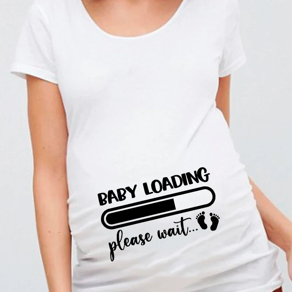 Women Pregnancy T-shirt It's A Girl Baby Print Pregnant Maternity T-shirts Funny Pregnant Women Summer Tees Tops