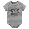 “I’m Proof God Answers Prayers” – Christian Newborn Baby Bodysuit, Short-Sleeve Infant Jumpsuit, Cute Summer Outfit & Holiday Gift