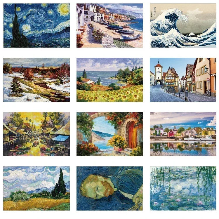 38x26cm Mini Jigsaw Puzzle, 1000 Pieces for Adults, Famous Oil Painting Van Gogh, Christmas Gift Toy, Educational Toy