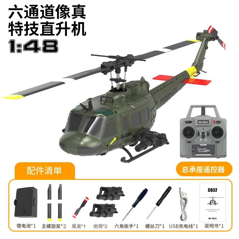 Uh-1 Xiuyi C032 RC Helicopter – 6-Channel Aileron Stunt Remote Control Aircraft Model