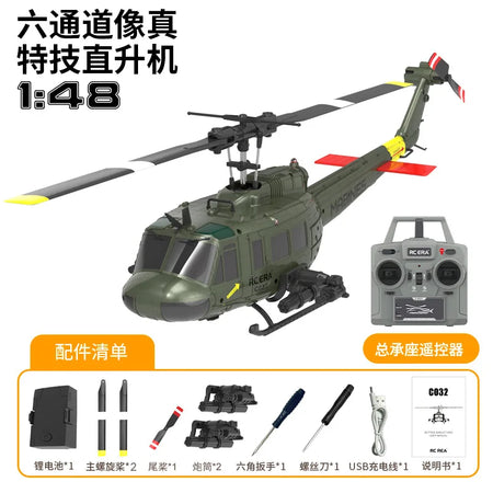 Uh-1 Xiuyi C032 RC Helicopter – 6-Channel Aileron Stunt Remote Control Aircraft Model
