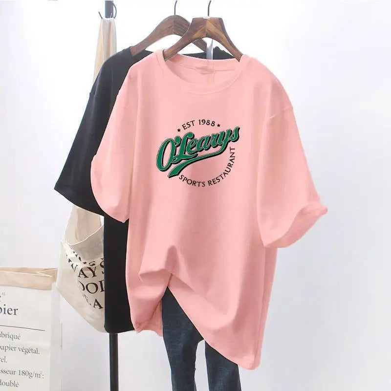 Summer New T-Shirt for Women | Short-Sleeved Maternity Wear | Love Print Cotton Mid-Length Loose Maternity Sweater Top