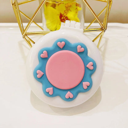 New Strawberry Hair Comb with Folding Mirror - Portable Traveling Massage Comb for Women & Girls - Hair Styling Accessories