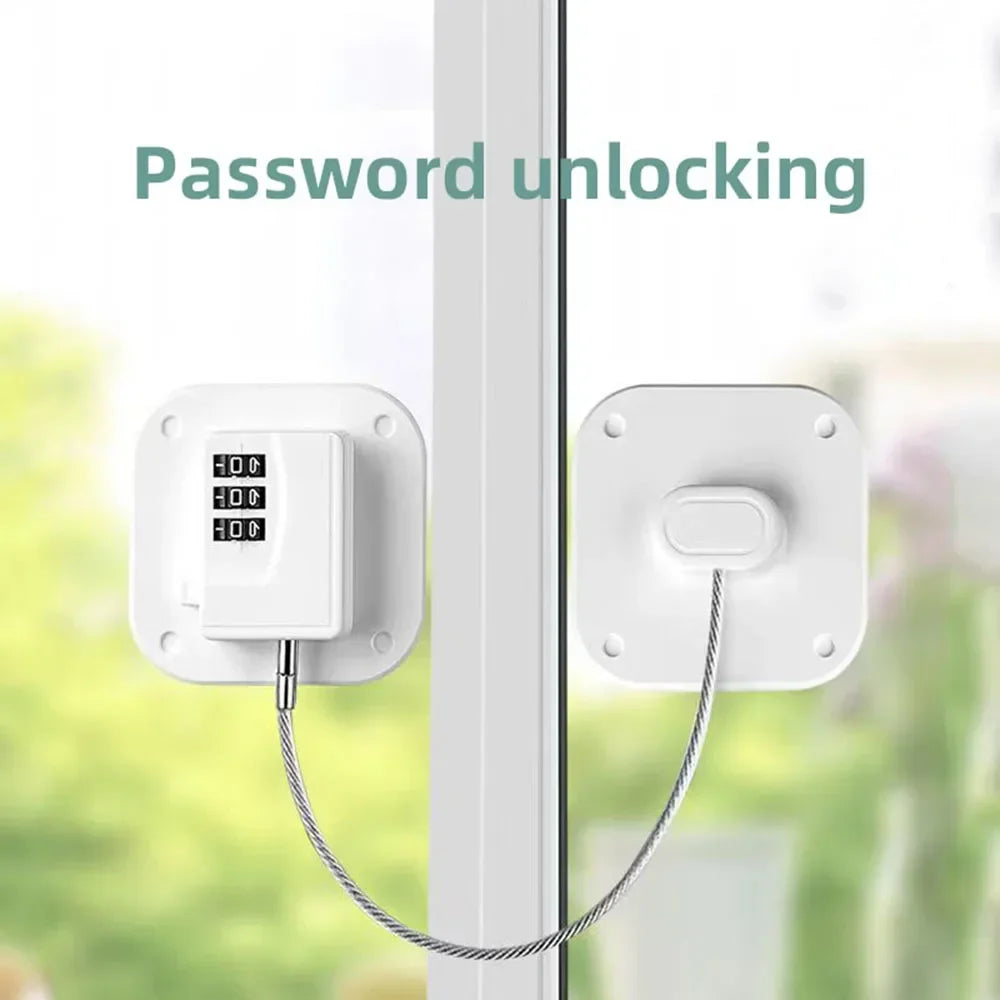 1 Pc Child Safety Lock Cabinet Fridge Door Lock Stainless Steel Cable Protection Kids Baby Home Window Lock Strong Fix